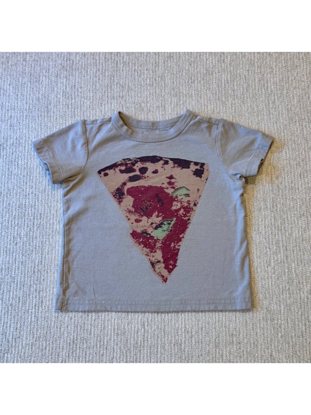 Tea Collection Toddler Baby 12-18 Month Gray T-Shirt Pizza Graphic